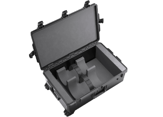 Bright orange portable EMS medical supply case with multi-tiered compartments, stocked with bandages, syringes, medications, and essential emergency response equipment.